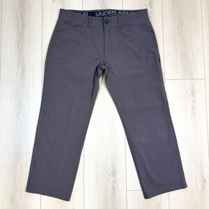 Under Armour Storm Pants Men's 40x30 Brown Loose Fit Golf Hiking Outdoor UA Logo